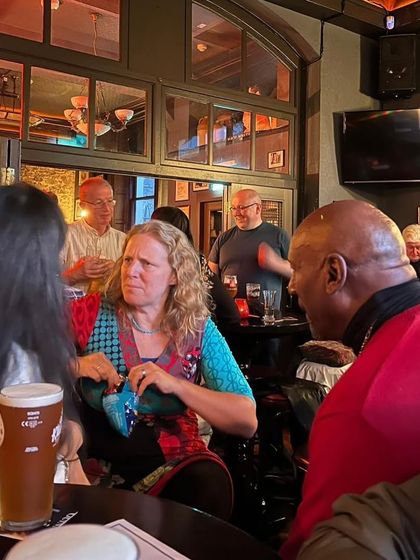 The lively and welcoming atmosphere of a poetry night in an Irish pub. We love connecting with literary communities around the world.