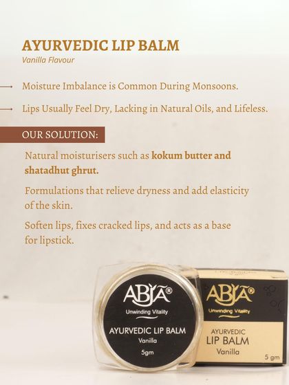 My solution for dry monsoon lips includes natural moisturizers like kokum butter and shatadhaut ghrita to relieve dryness and add elasticity.