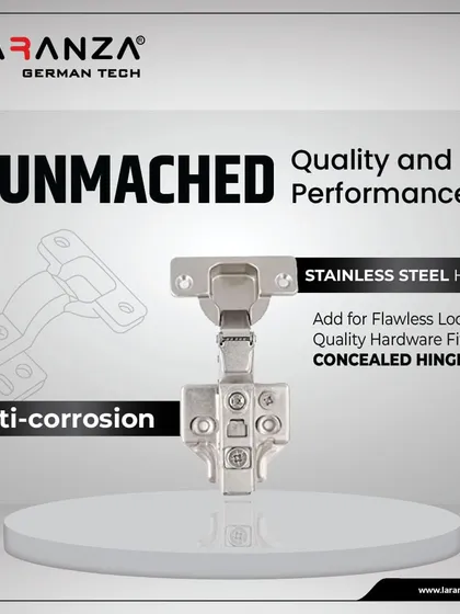 I deliver unmatched quality and performance with my stainless steel concealed hinges. They are anti-corrosion and provide a flawless look for any cabinet.