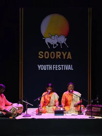 A proud moment as my disciples perform at the Soorya Youth Festival in Trivandrum. Upholding the Guru-Shishya Parampara, or the teacher-disciple tradition, is fundamental to our work, and seeing students blossom on stage is my greatest reward.