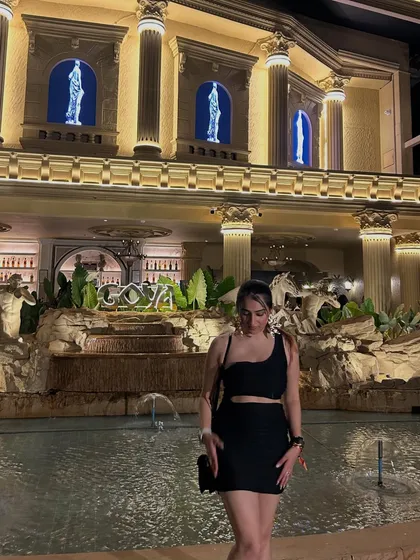 A final look at the elegant black dress. This is a classic, go-to option for any evening event.