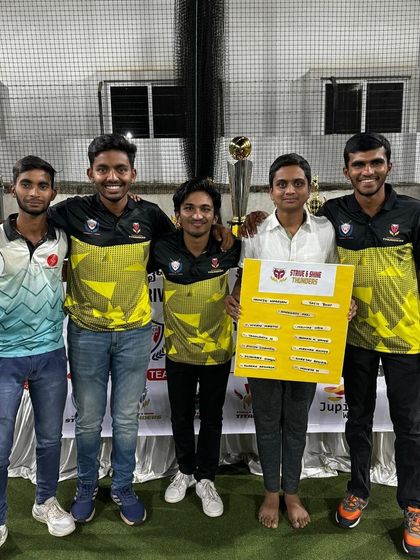 The Strive & Shine Thunders team owners looking happy with their squad after the SSPL auctions.