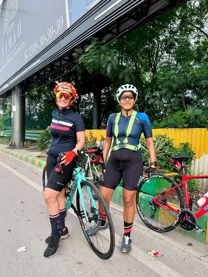Two friends and their bikes, enjoying the journey together.