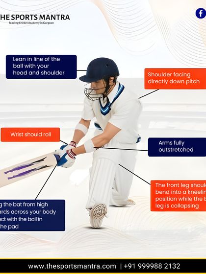 This infographic breaks down the key body mechanics of a sweep shot. We teach players to focus on every detail, from leaning into the ball and keeping arms outstretched to rolling the wrist for a controlled connection.