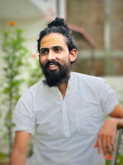 A portrait of me. My life's work is to share the love and wisdom of yoga, which frees us from the weight and pain of life.