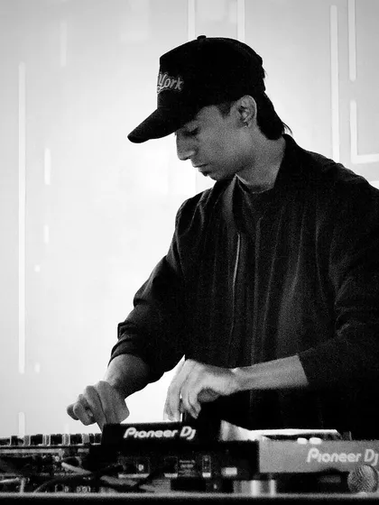 In the zone, mixing tracks. Sometimes you just have to chill your thinking process and let the music flow.