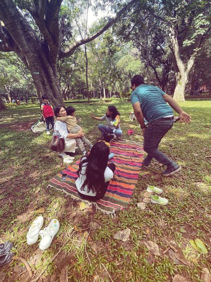A series of photos from our 'Storyscapes 16' session, capturing the authentic, unposed moments of our circle. You can see children listening, playing, and interacting naturally, which is the essence of our child-led storytelling approach.