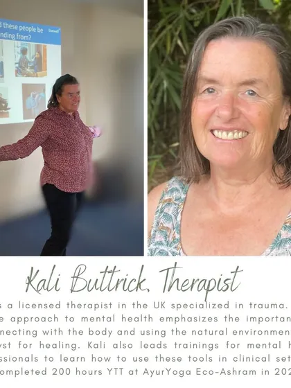 Captions will provide specific details about each retreat, its facilitators, and the daily activities, as seen in the media (e.g., "Learn the theory of Qigong and Traditional Chinese Medicine," "A serendipitous meeting at our ashram led to the creation of our Yin Yang Yoga retreat," "Daily offerings at our Bhakti retreat include kirtan and ecstatic dance.").