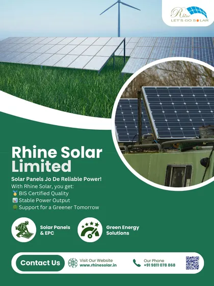 This solar farm, with a wind turbine in the distance, illustrates my commitment to a comprehensive green energy solution. My BIS-certified panels provide reliable power and support a greener tomorrow.
