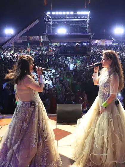 The view from behind us on stage, looking out at the massive crowd. It's a humbling and exhilarating experience every time.