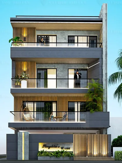 This is the 3D architectural render for a residential project in New Delhi. My process ensures that the final built structure is a true reflection of our shared initial vision, capturing every detail from the material finishes to the lighting design.