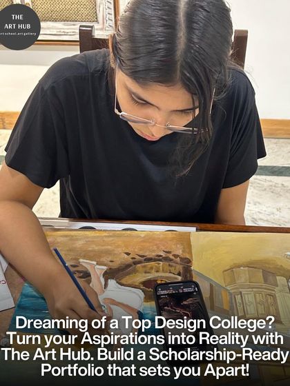 A student works diligently on her painting, a key piece for her college portfolio. My goal is to help turn these aspirations into reality through focused, guided practice.