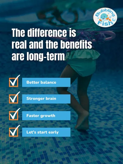 The benefits of starting early are real and long-term. Infant and toddler swimming is proven to improve balance, accelerate cognitive development, and build physical strength, giving your child a powerful head start in life.