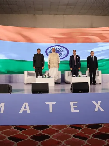 On stage at the MATEXIL Export Award Function, an event graced by government dignitaries. Handling large-scale, formal events with national significance requires a steady hand and a commanding presence, which I am proud to provide.