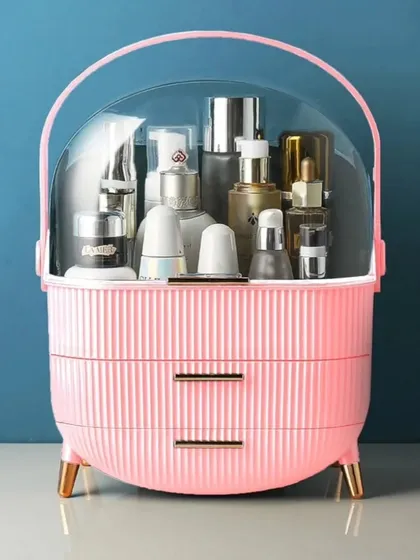 This modern vanity organizer is a perfect gift for her. It features a dust-proof transparent lid and multiple drawers to neatly store makeup, skincare, and jewelry, all while looking chic on a dresser. It's made of high-quality material and comes in several classic colors.