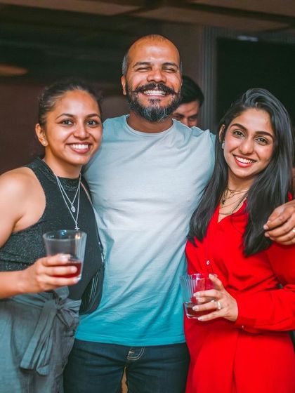 A group of friends enjoying drinks together.
