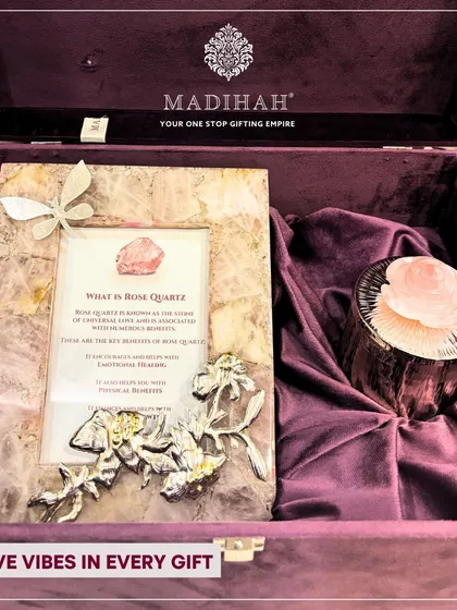 "Positive Vibes in Every Gift." This hamper is designed to share positivity and create a harmonious aura, making it a perfect and meaningful gift for any occasion.
