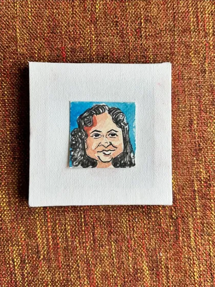 A tiny watercolour portrait of my art buddy, Anita. I am so blessed to have her positive vibes and prayers in my life.