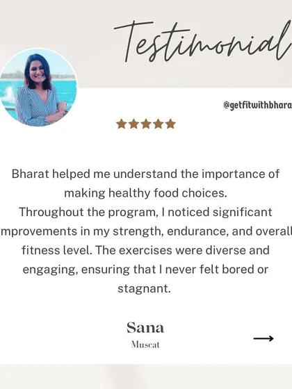 Sana never felt bored because the exercises were diverse and engaging. I helped her understand the importance of healthy food choices, which led to improved strength and endurance.