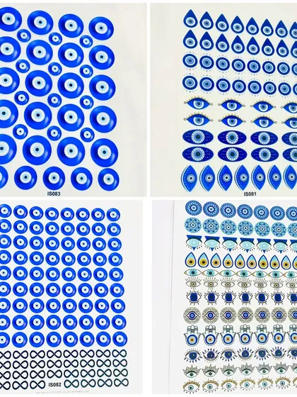 These evil eye insert sheets are perfect for adding a protective and trendy element to your resin art. They are easy to use and come in various designs for just Rs.50 per sheet.