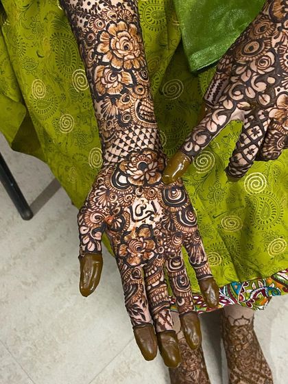 Another angle showing the name and the intricate floral work.