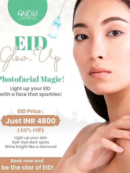 Light up your Eid with a face that sparkles. Our Photofacial treatment, using advanced light technology, is perfect for reducing dark spots and brightening your complexion, ensuring you are the star of the celebration.