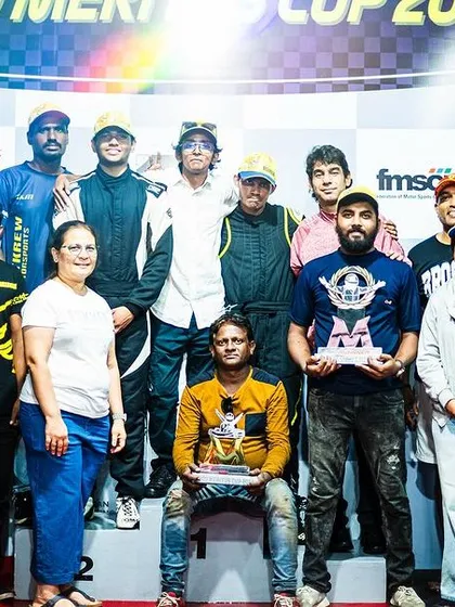 The whole team celebrating our Champion and Vice-Champion titles at the Meco Meritus Cup 2024. Victories are a collective effort, shared between drivers, parents, and our technical crew.