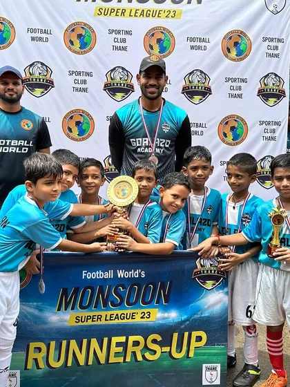 Our Under-9 team celebrating their Plate Runners-Up trophy at the Monsoon Super League '23. A great learning experience for them.