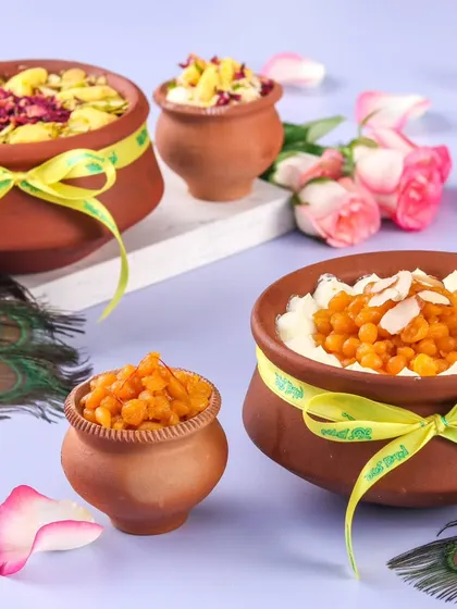 We love giving traditional sweets a modern twist. For Janmashtami, we created these unique Rasmalai and Boondi Matka cakes, served in earthy clay pots for an authentic touch.