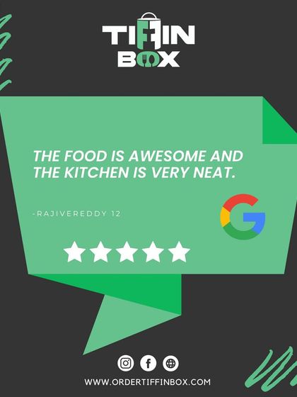 Another 5 star review from a happy customer who says our food is awesome and our kitchen is very neat. We take pride in maintaining high standards of quality and hygiene in our cloud kitchen.