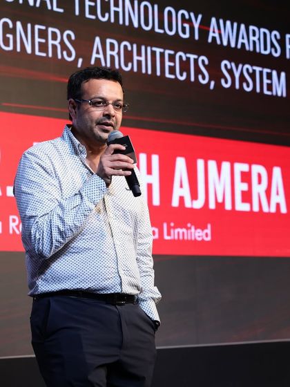 Mr. Dhaval Ajmera of Ajmera Realty, a respected jury member, shares his insights during the awards ceremony.