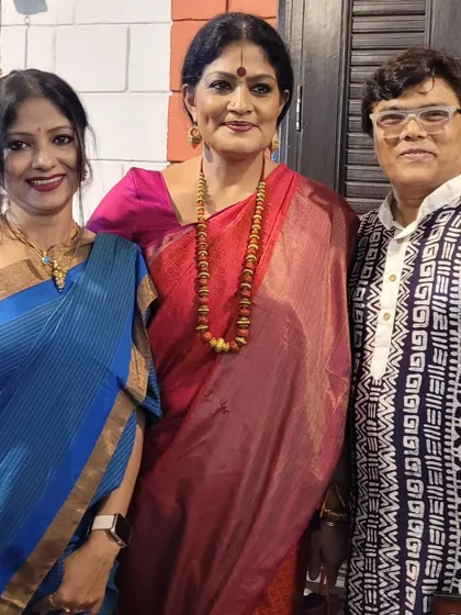 With friends and well-wishers after the award ceremony. The support of the artistic community is invaluable.