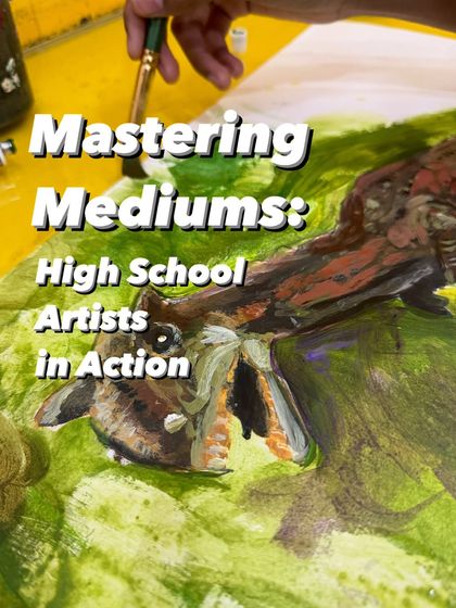 We guide high school artists in mastering a variety of mediums. This image captures a student working with acrylics, learning to blend colors and build layers to create a rich, expressive painting. This versatility is key for IB and IGCSE Art coursework.