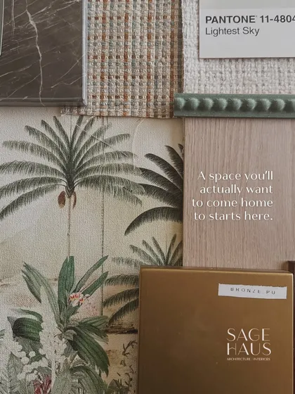 A space you will actually want to come home to starts here, with the moodboard. This collection of textures, colors, and finishes captures the essence of a project before construction even begins.