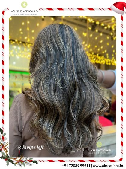 An elegant blend of cool and warm tones. These highlights add depth and complexity, resulting in a truly unique and luxurious hair color.