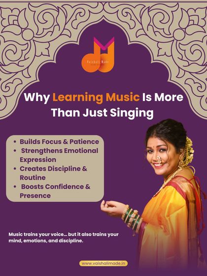 Learning music is more than just singing. It builds focus, patience, and discipline. It strengthens emotional expression and boosts your confidence. Music trains your mind and emotions, not just your voice.