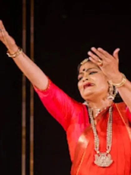 A moment of intense emotion during my Marghazhi season performance in Chennai. The abhinaya in this piece required me to convey a deep sense of longing and devotion.