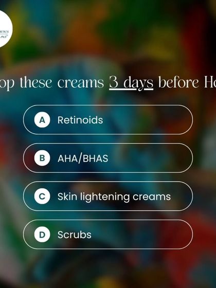 Here's a quick checklist for pre-Holi skincare. Pause your retinoids, AHAs/BHAs, skin lightening creams, and scrubs at least three days before the festival to prevent sensitivity and irritation.