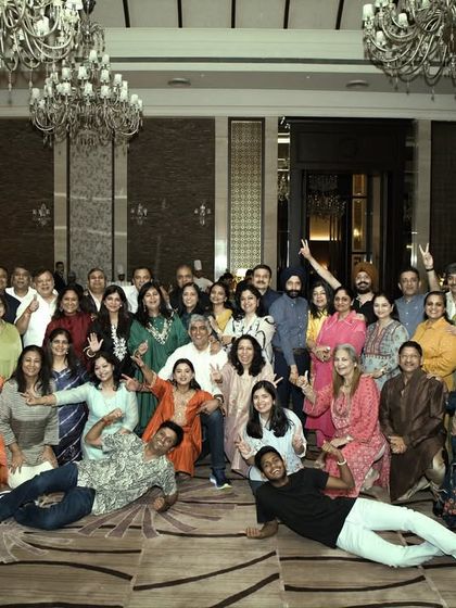 A snapshot of a massive group rehearsal. We are experienced in managing and teaching large groups with varying skill levels, ensuring everyone is included.