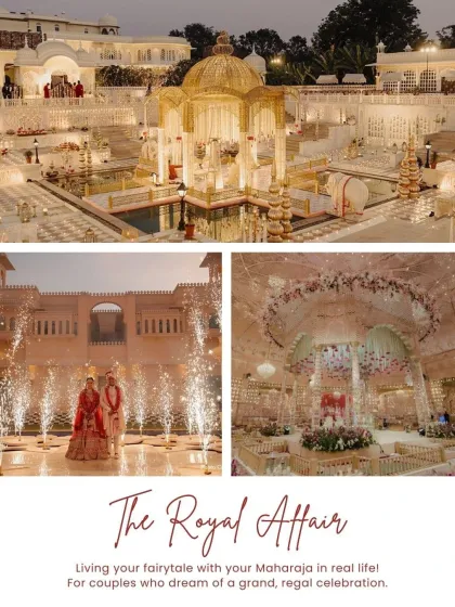 For couples who dream of a real life fairytale, I specialize in creating grand, regal celebrations. This stunning palace wedding captures the essence of a royal affair, where every detail contributes to a majestic and timeless story.