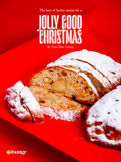 The cover of the Mint Lounge Christmas feature, showcasing our festive Stollen.