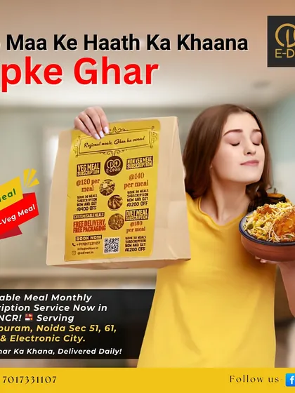We started E-Diner to bring "Maa ke haath ka khaana" to your doorstep. This is more than just food for us; it's about delivering the comfort and love of home, one tiffin at a time.