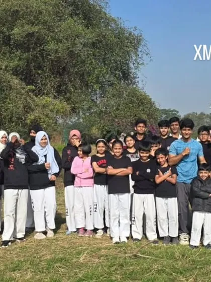 Our community is growing. This is a shot from a large group training session at Lal Bagh, bringing together students from different batches across Bangalore to train as one team.
