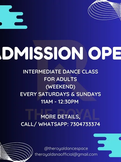Admissions are open for our intermediate dance class for adults on weekends in Jayanagar.