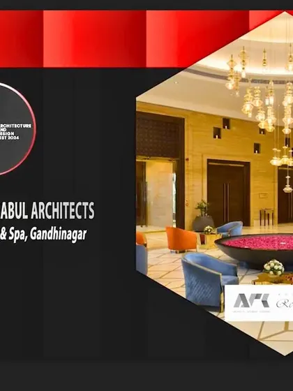 An award announcement for the Taj Wellness Resort & Spa, Gandhinagar. The project was recognized for its exceptional interior design, a testament to our focus on creating immersive guest experiences.