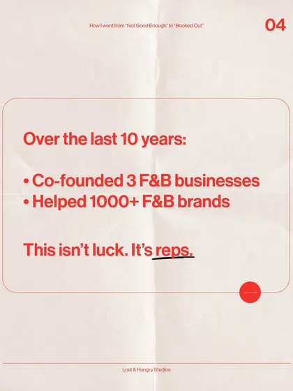 This is the core of my philosophy. After a decade and helping over a thousand brands, I know success isn't about a lucky break. It's about putting in the reps, day in and day out, to build skill and deliver results.