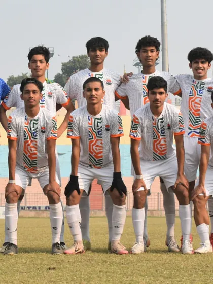 The calm before the storm. Our U19 team lines up for the final game against OAFA Sports Academy in the Delhi Future Stars Youth League.