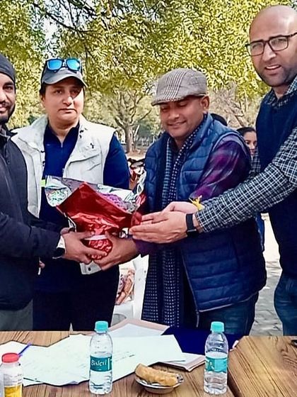 Receiving a token of appreciation from Dr. Mamta Saharawat at Bhagini Nivedita College. I am grateful for every opportunity to share my knowledge with eager students.