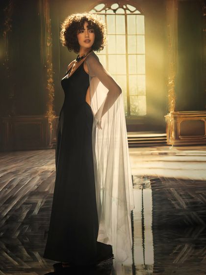 The grandeur of a sunlit ballroom, created with a projector. I teach how to use light rays in the projection and match them with studio lights to create a sense of realism and dramatic atmosphere.