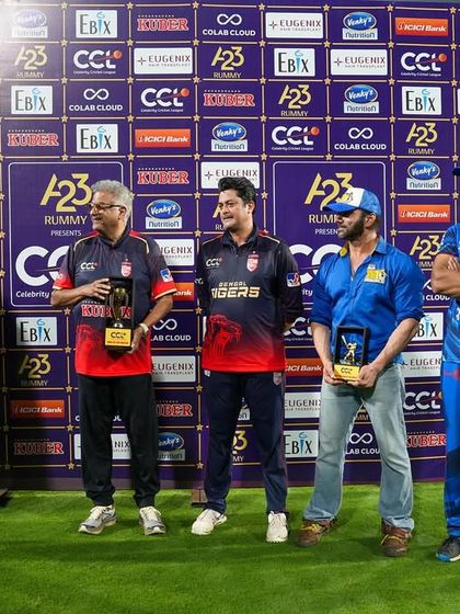 On the field at the Celebrity Cricket League in Odisha. Sports open doors for the exchange of ideas, culture, and friendship, and we were happy to host this event.